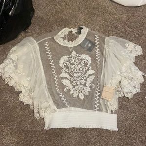 white lacey top
